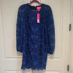 Lilly Pulitzer Elegant Blue Lace Goeogi Dress. New with tag